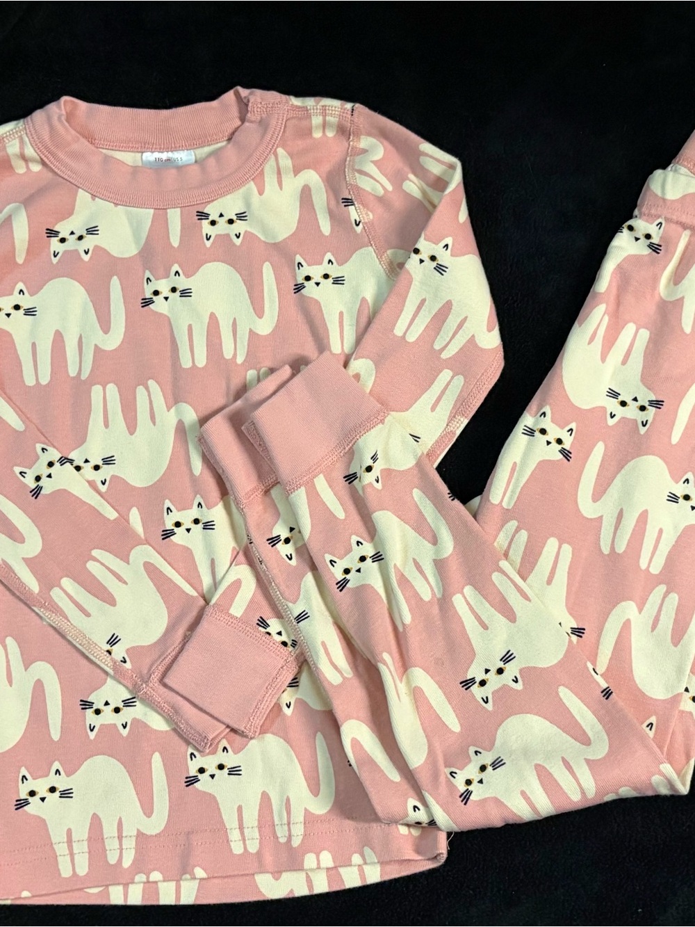 Hanna Andersson Pink Cat Print Pajama Set